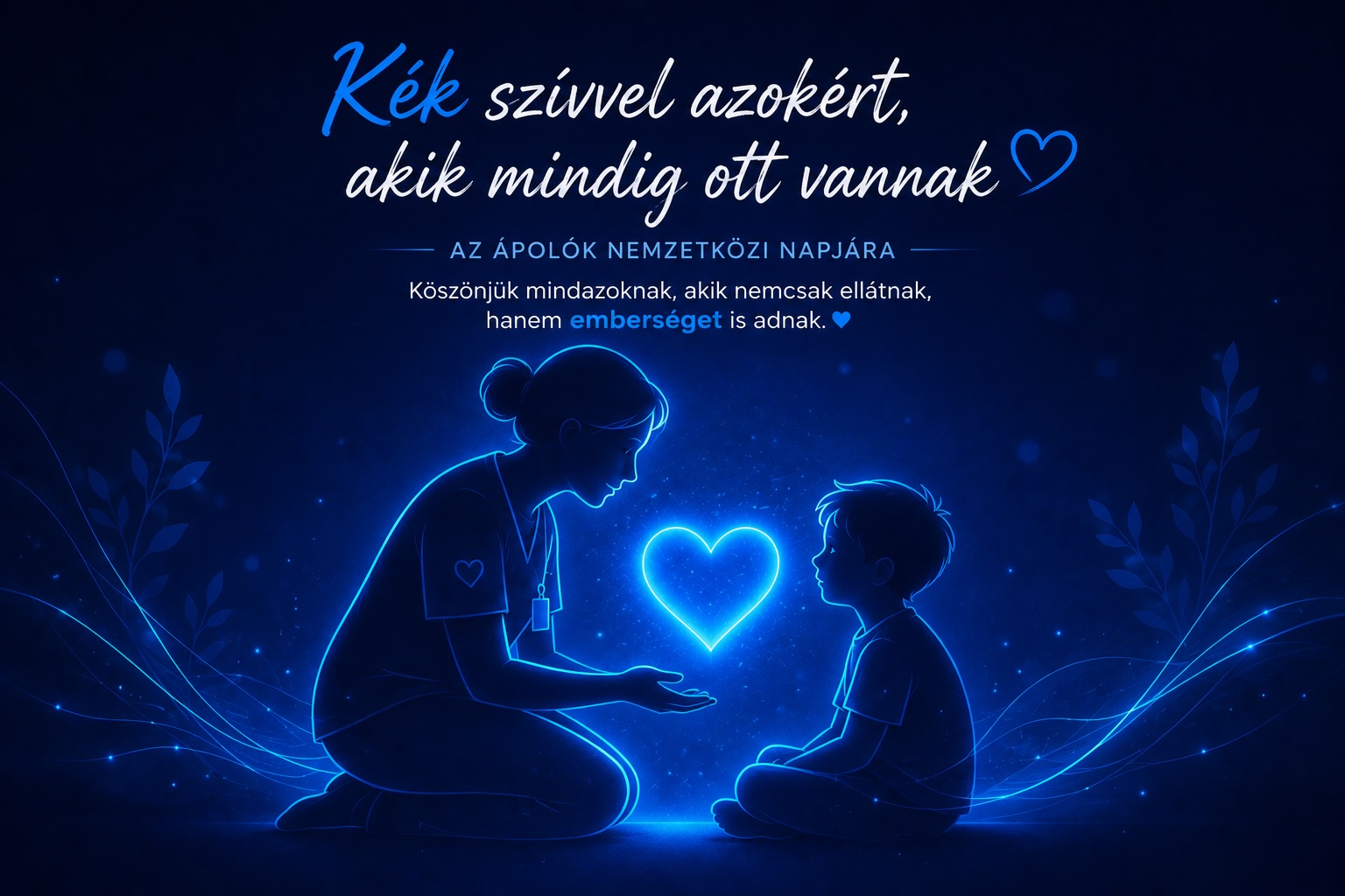 Kék szív illusztráció — azokért, akik mindig ott vannak